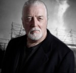 Jon Lord and the burning Montreux Casino. Photo collage