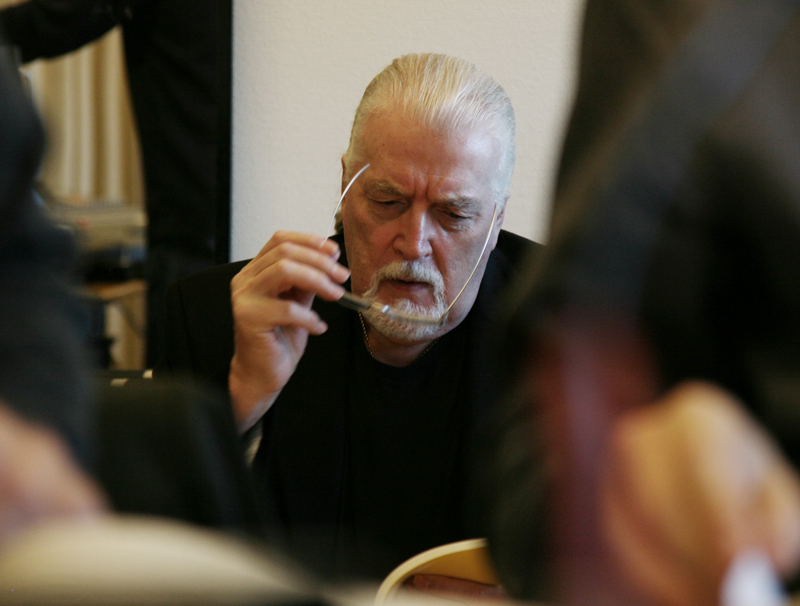 Jon Lord during the recording of Boom of the Tingling Strings in Odense, Denmark 2008