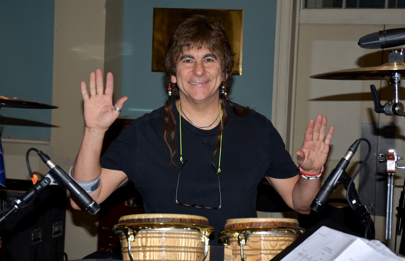 Mario Argandoña during rehearsals for Celebrating Jon Lord. Together with Jon he produced the Beyond the Notes album. Photo: Nigel Hopkins