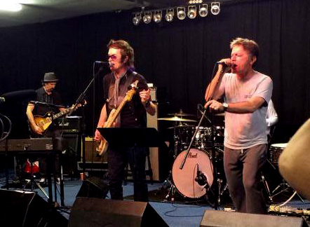 Micky Moody, Glenn Hughes, Bruce Dickinson rehearsing. Photo: Sunflower Jam
