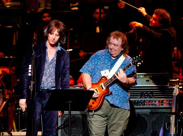 Phil Campbell, Bernie Marsden and Paul Mann on I'm Gonna Stop Drinking. Photo courtesy of Mia Sfura