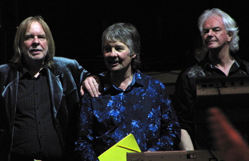 Fusionists extraordinaire. Rick Wakeman, Don Airey, Neil Murray at the end of the evening. Photo: Moth Clark